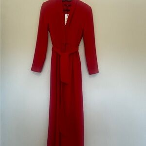 Dynamite Red Wrap Tie Front Jumpsuit